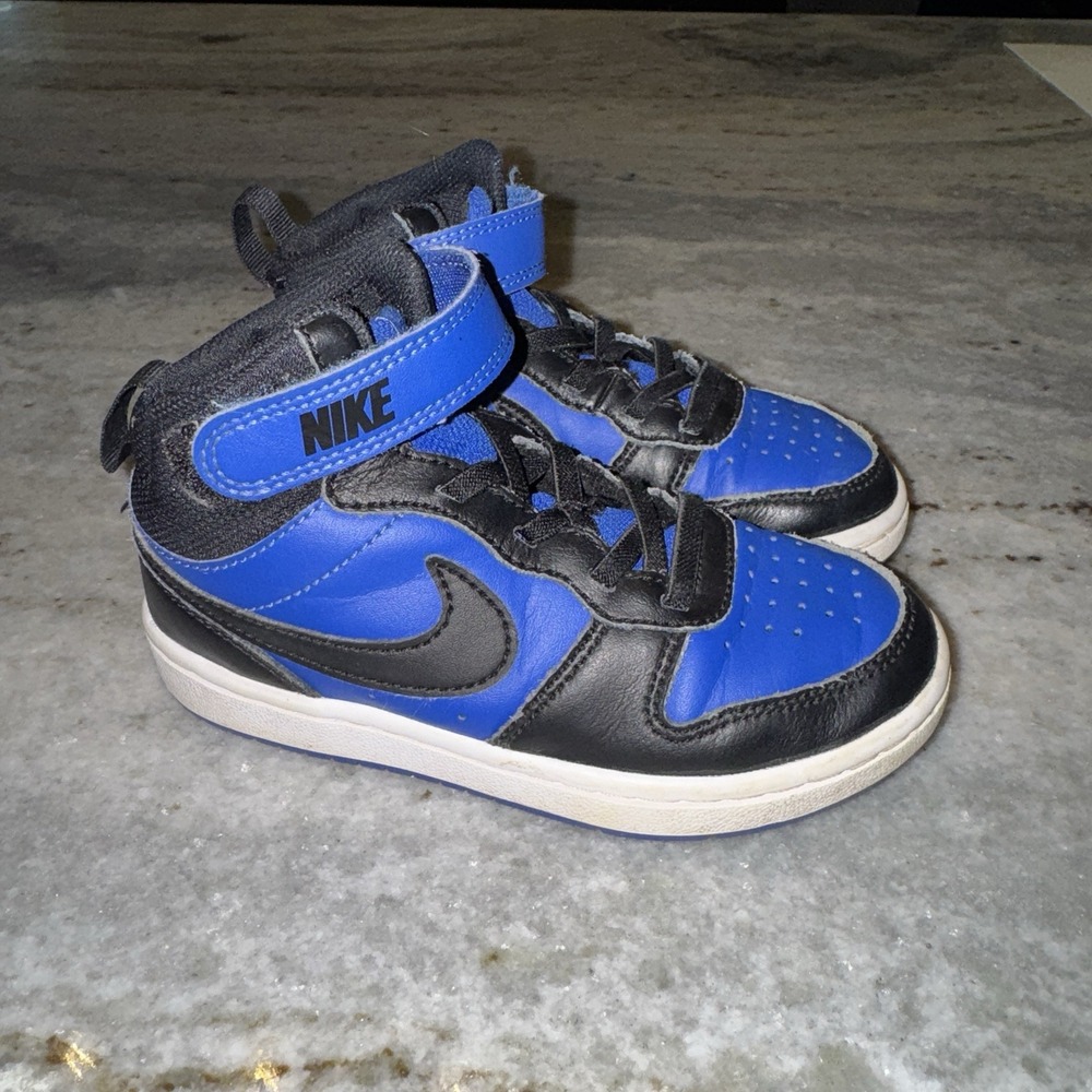 Nike Court Borough Mid 2 Game Royal/Black Sneakers Size 11C Young Child/ Toddler